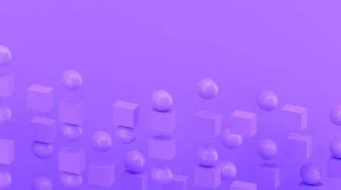 3d cubes and spheres. Abstract wallpaper. Falling geometric shapes. Stock-Illustration