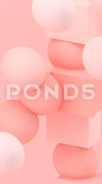 3d cubes and spheres background. Abstract wallpaper. Flying geometric ...