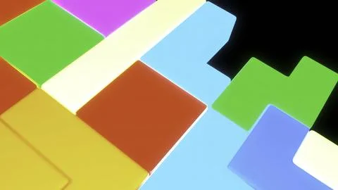 3D cubes are assembled into puzzle. Design. 3D animation with moving geometric イラスト素材