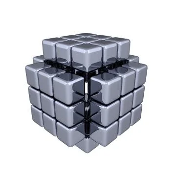 3D Cubes - Assembling Stock Illustration