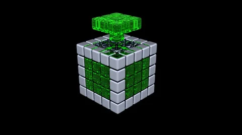 3D Cubes - Assembling Parts - 2 Colors Vídeo Stock 24691969