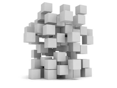 3D Cubes block. Assembling concept. Stock Illustration