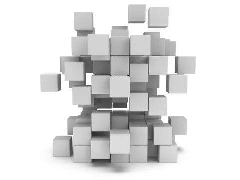 3D Cubes block. Assembling concept. Stock-Illustration