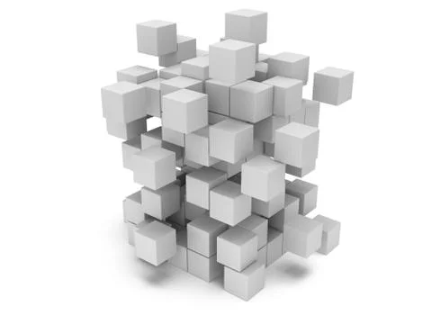 3D Cubes block. Assembling concept. Stock Illustration