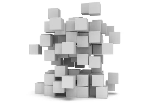 3D Cubes block. Assembling concept. Stock Illustration
