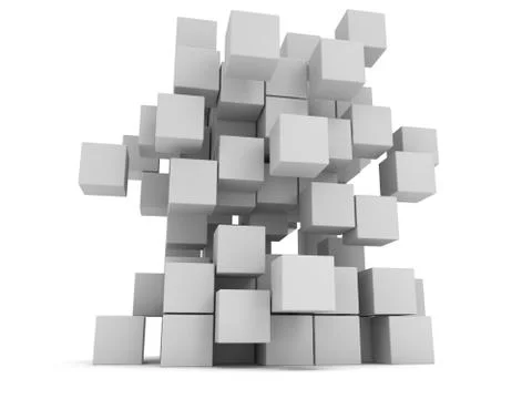 3D Cubes block. Assembling concept. Stock Illustration