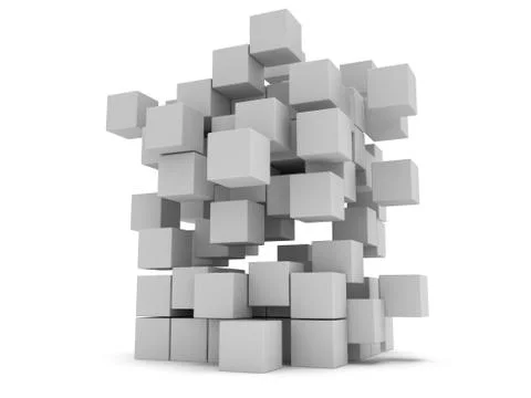3D Cubes block. Assembling concept. Stock Illustration