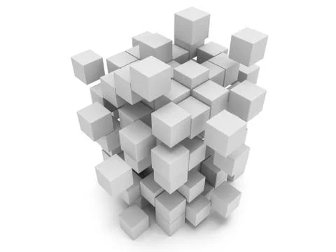 3D Cubes block. Assembling concept. Stock Illustration