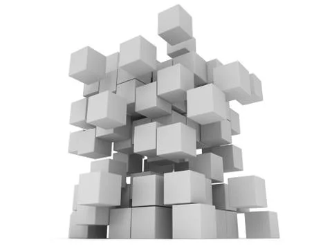 3D Cubes block. Assembling concept. Stock Illustration
