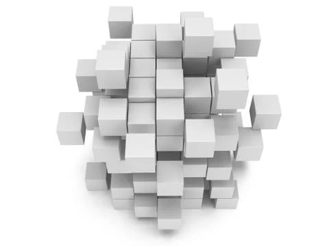 3D Cubes block. Assembling concept. Stock Illustration