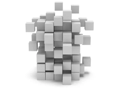 3D Cubes block. Assembling concept. Stock Illustration
