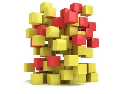 3D Cubes block. Assembling concept. Stock Illustration