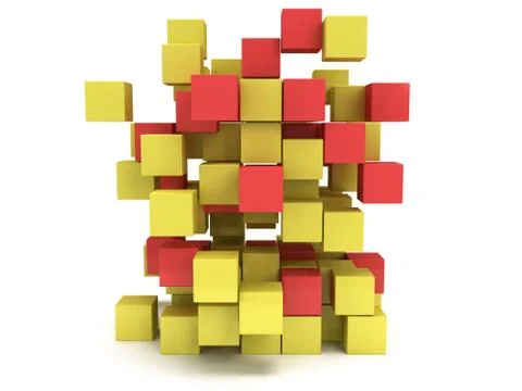 3D Cubes block. Assembling concept. Stock Illustration