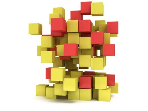 3D Cubes block. Assembling concept. Illustrazione stock