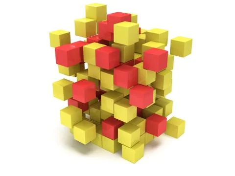 3D Cubes block. Assembling concept. Stock Illustration