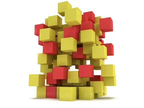 3D Cubes block. Assembling concept. Stock Illustration