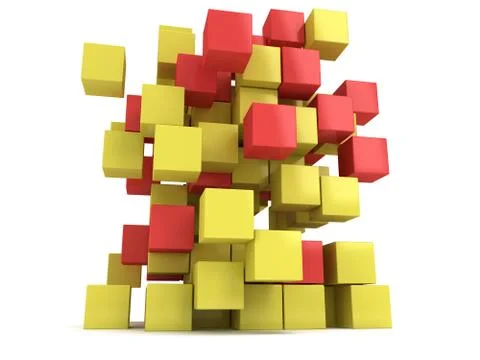 3D Cubes block. Assembling concept. Stock Illustration