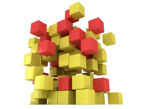 3D Cubes block. Assembling concept. Illustrazione stock