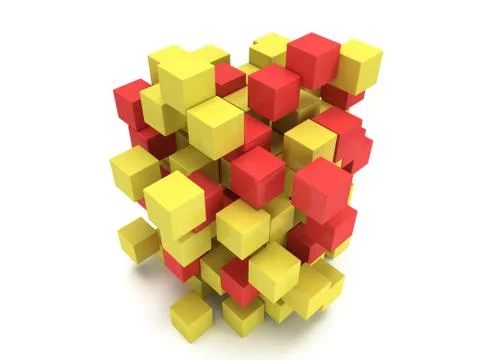 3D Cubes block. Assembling concept. Stock Illustration
