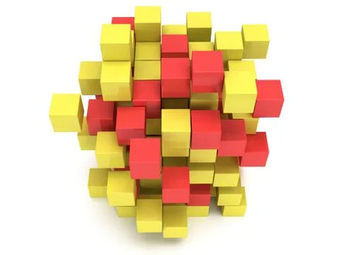 3D Cubes block. Assembling concept. Stock Illustration