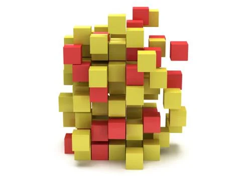 3D Cubes block. Assembling concept. Illustrazione stock