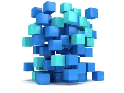 3D Cubes block. Assembling concept. Stock Illustration