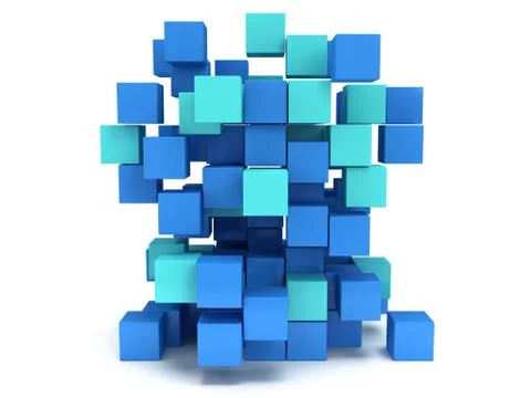 3D Cubes block. Assembling concept. Stock Illustration