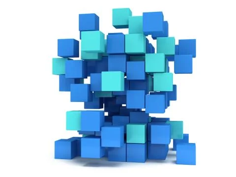 3D Cubes block. Assembling concept. Stock Illustration