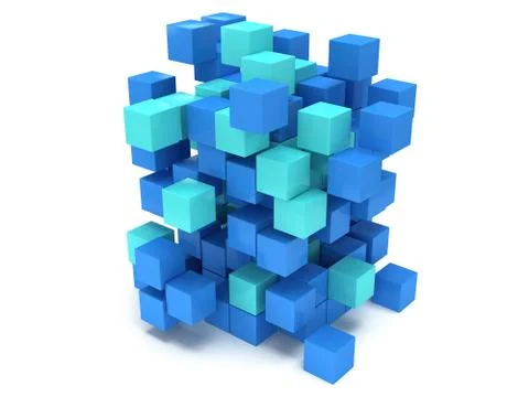 3D Cubes block. Assembling concept. Stock Illustration