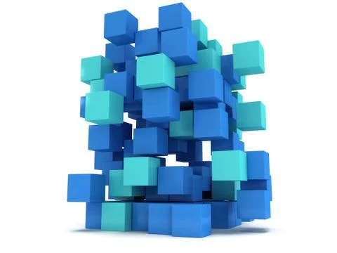 3D Cubes block. Assembling concept. Stock Illustration