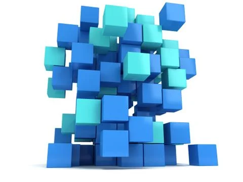 3D Cubes block. Assembling concept. Illustrazione stock