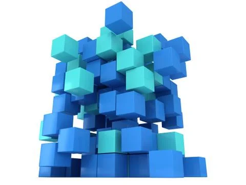 3D Cubes block. Assembling concept. Stock Illustration