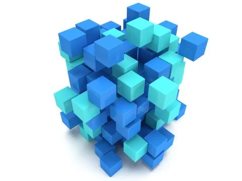 3D Cubes block. Assembling concept. Stock Illustration