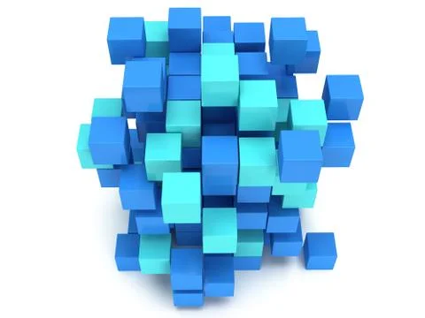 3D Cubes block. Assembling concept. Stock Illustration