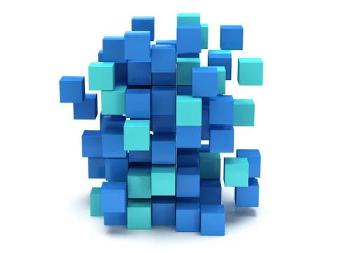 3D Cubes block. Assembling concept. Stock Illustration