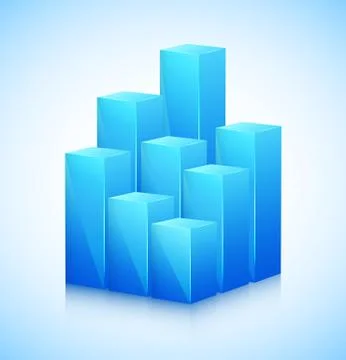 3D cubes in blue color Stock Illustration