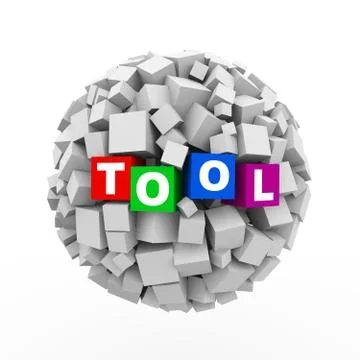 3d cubes boxes sphere ball - tool Stock Illustration