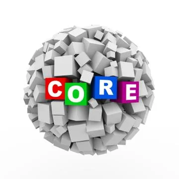 3d cubes boxes sphere ball - core Stock Illustration