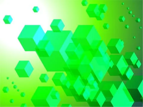 3D Cubes on Colorful Abstract Background Stock Illustration