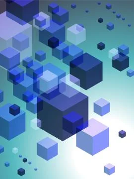3D Cubes on Colorful Abstract Background Stock Illustration