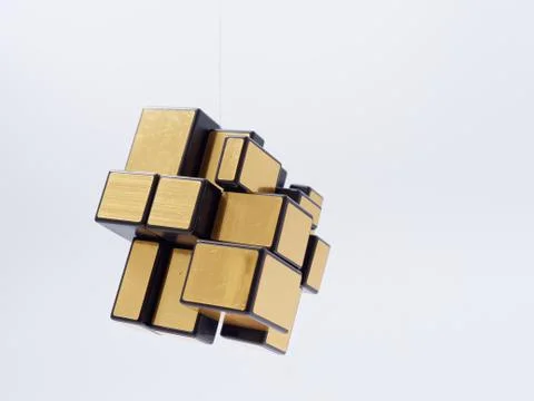 3d cubes of different sizes in a pyramid on a white background 스톡 일러스트