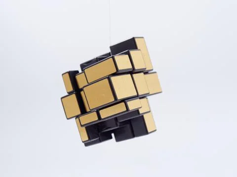 3d cubes of different sizes in a pyramid on a white background Stock Illustration