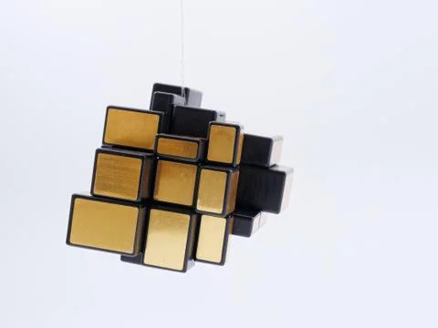 3d cubes of different sizes in a pyramid on a white background Stock Illustration