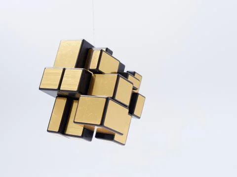 3d cubes of different sizes in a pyramid on a white background Stock Illustration