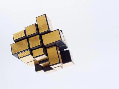 3d cubes of different sizes in a pyramid on a white background Stock Illustration