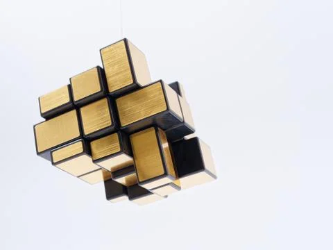 3d cubes of different sizes in a pyramid on a white background Stock Illustration