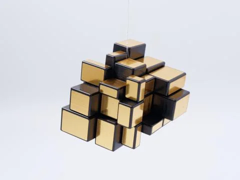 3d cubes of different sizes in a pyramid on a white background 스톡 일러스트