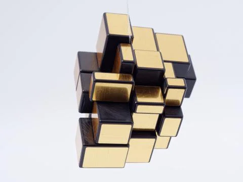 3d cubes of different sizes in a pyramid on a white background 스톡 일러스트