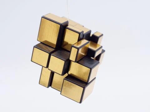 3d cubes of different sizes in a pyramid on a white background Stock Illustration