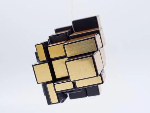 3d cubes of different sizes in a pyramid on a white background Stock Illustration